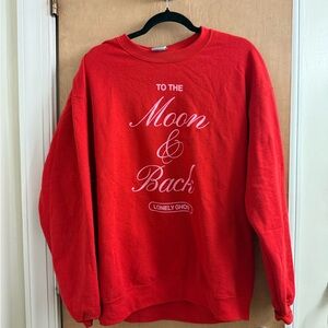 Lonely Ghost To The Moon and Back Crewneck Sweatshirt Sz L